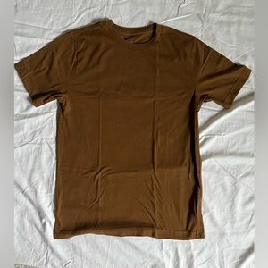 George Men’s T-Shirt Small Brown Solid Crew Neck Short Sleeve Basic Essential